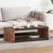 Maison Exclusive - Table basse, finition naturelle, 110 x 55 x 35 cm. Fabriqué en acajou massif