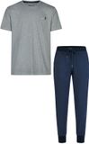 Phil & Co Essential Heren Pyjama Set Korte Mouw Grijs/Blauw - Maat XXL