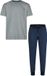 Phil & Co Essential Heren Pyjama Set Korte Mouw Grijs/Blauw - Maat XXL