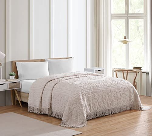 Beatrice Home Fashions Medaillon Chenille Sprei - Koning - Blush
