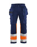 Blåkläder High Vis werkbroek met stretch 1558-1811 - Marineblauw/Oranje - C154