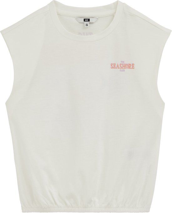 WE Fashion Meisjes singlet met print - Wit - Maat 110/116