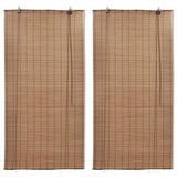 VidaXL Rolgordijnen 2 st 120x220 cm bamboe bruin