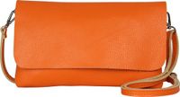 AmbraModa GLX11 - Dames crossbodytas, clutch, telefoontas van echt leer met afneembaar en verstelbare schouderriem, passend voor mobiele telefoons en tablets tot 7 inch. (Oranje)