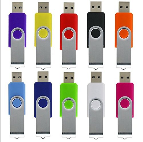 General USB 2.0 Flash Drives, draaibaar, meerkleurig, 10 stuks - 16 GB