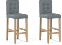 Beliani MADISON - Barkruk - Set van 2 - Grijs - Kunststof