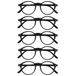 OPULIZE REY Leesbril - 5-Pack - Retro Rond Montuur - Matzwart - Heren Dames - Veerscharnieren - RRRRR56-1 - +1.00