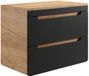 Vente-unique ARUBA Zwevend meubel onder waskom met plank - 80 cm - Licht naturel en antraciet