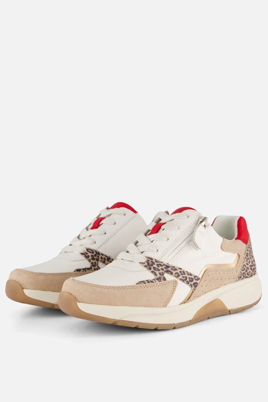 Gabor Rollingsoft Sneakers wit Leopard Leer