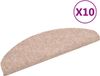 vidaXL Trapmatten zelfklevend 10 stuks 65x21x4 cm lichtbruin halfrond groot