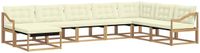 vidaXL - Buiten - bank - set - 8 - st - Wit - en - crèmekleurig - Massief - Acacia - Hout