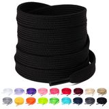 2 Olukssck 2 paar premium platte 10mm veters voor sneakers, zwart, 120cm