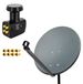 PremiumX Satellitenanlage: 80 cm Antenne, Aluminium, Quad LNB, 8x F-Anschluss