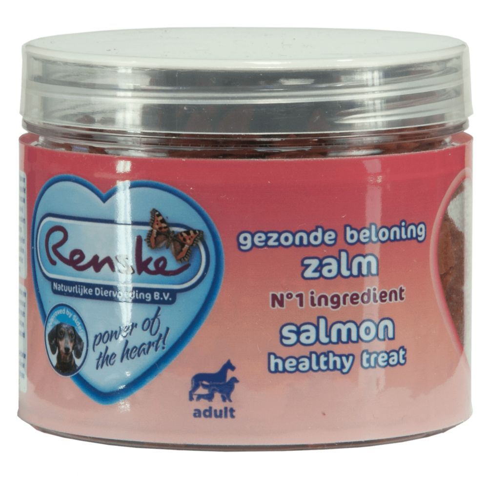 RENSKE Gezonde Beloning Hartjes Zalm 100 gr - 12 stuks