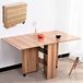BAKAJI Eettafel, multifunctioneel bureau, inklapbaar, uittrekbaar, met boekenkast, 2 vakken, intrekbare planken en wielen van MDF-hout, modern design, 140 x 80 x 74 cm (eiken)