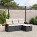 Maison Exclusive - Ensemble de meubles de jardin 4 pièces avec canapé et coussins, noir, en polyrotin