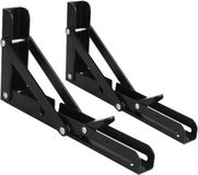 Holland Connections 2 stuks opvouwbare beugel, roestvrijstalen beugel, opvouwbare steunstang, opvouwbare plankbeugel, noir ijzer, geschikt voor thuis, keuken, kantoor, tafel, muur, ruimtebesparend - 8 inch