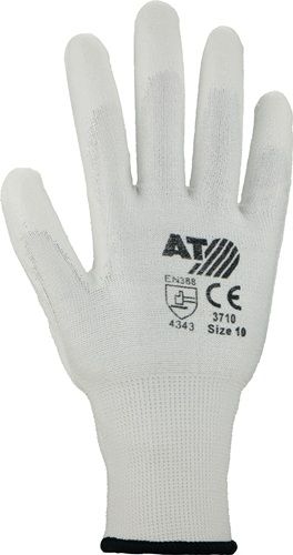 Asatex Snijbestendige handschoen | maat 6 wit | EN 388 PSA-categorie II | HDPe m.polyurethaan | 10 paar - 3710/6