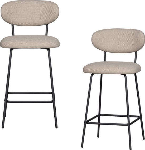 WOOOD Kjeld Barstoel - Naturel - Set van 2 - Industrieel - Kunststof - 66 cm zithoogte