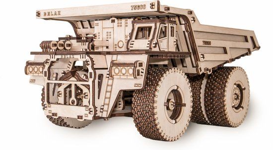 Eco-Wood-Art Belaz 75600 Truck - Houten Modelbouw - 307 Onderdelen - Niveau 4 - Hout