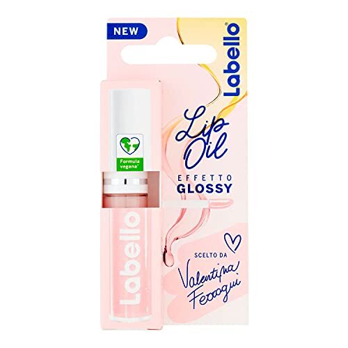Labello Lip Oil Effect Glossy - Glossy Shine 5,5 ml, Lip Gloss met veganistische formule, volume-lippenstift, 100% natuurlijke lipglans van Valentina Ferragni