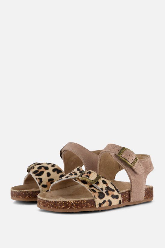 Shoesme Sandalen taupe Panterprint Suède - Maat 20