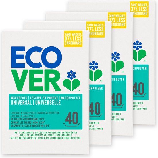 Ecover Waspoeder Universeel - 160 Wasbeurten - Voordeelverpakking