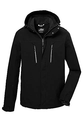 killtec Men's Functional Jacket with Hood - Waterproof - KOW 192 MN JCKT - Black - M