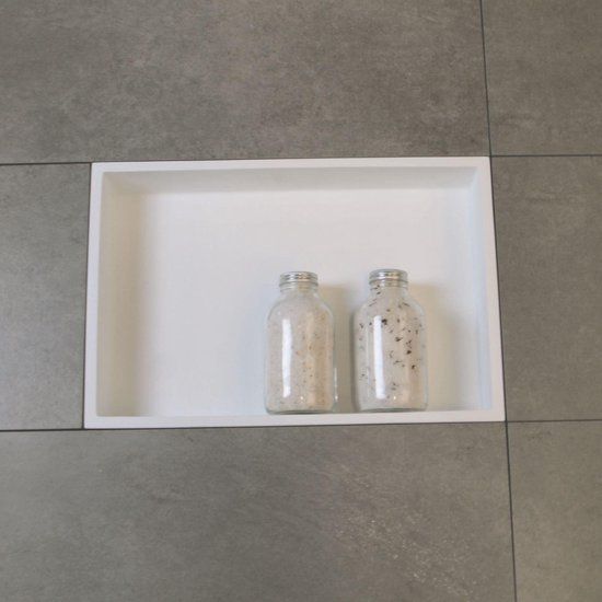 Luca Sanitair Inbouwnis - 44.5x29.5x8 cm - Mat Wit - Solid Surface