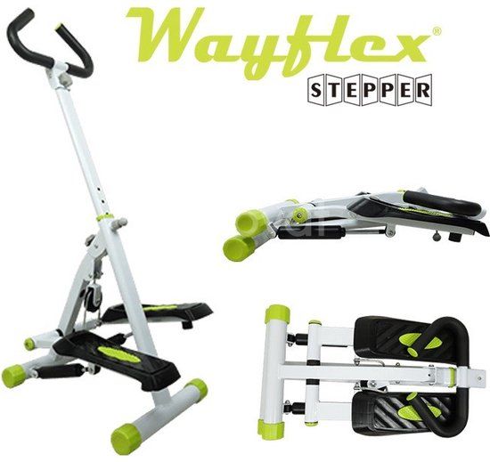 Wayflex Folding Stepper - Multicolor - Stepper with Hand Grips - Home Fitness Trainer - Includes Resistance Bands