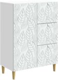 vidaXL Dressoir Wit Bewerkt Hout 66 x 34,5 x 90 cm