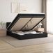 Maison Exclusive Lit Ottoman exclusif avec matelas, couleur noire, dimensions 200 x 200 cm, revêtement en tissu