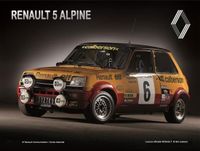Renault Metalen Bord 40x30cm Renault R5 Alpine Calberson