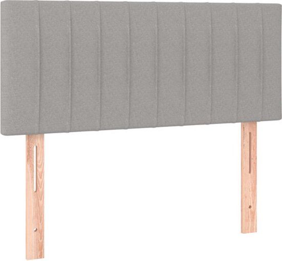 vidaXL Hoofdbord Stof Lichtgrijs 100 x 5 x 78/88 cm