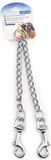 Nobleza Chaîne de laisse double pour chien - Taille L - Longueur 2x 25cm - Laisse pour chien - Laisse chien - Acier inoxydable