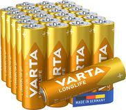 VARTA Batterijen AA, 24 stuks Big Box, Longlife, alkaline | LR6 1,5 V, Made in Germany, tot 10 jaar houdbaar, voor afstandsbediening, wandklok, radio, wekker of zaklamp
