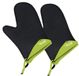 Spring Grips ovenwanten hittebestendig | neopreen | -40 ° tot 250 °C | antislip | universele maat, 23 x 15 cm | zwart, lichtgroen | pannenhandschoenen set