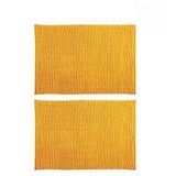 MSV - Set van 2 Chenille Microvezel Badmatten - Lange en Zachte Polen - SEBS Antislip - Machinewasbaar 30° - Ophanglus - 50 x 80 cm - Saffraan