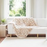 vidaXL Antislip deken van imitatie konijnenbont Olite 4 st beige