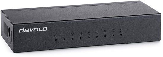 Devolo 7234 Netwerkswitch Unmanaged Gigabit Ethernet 8 Poorten Desktop Zwart