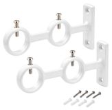OEM Supports pour tringle à rideau, double, blancs, 2 pièces, diamètre 2,8 cm