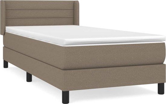 vidaXL Boxspring met matras stof taupe 90x190 cm