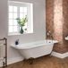 Hudson Reed Baignoire îlot demi-ronde Classique 168,5cm x 75cm - Version droite - Blanc brillant, avec pieds de baignoire en laiton brossé | Oxford