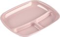 Plasticforte dinerborden met vakjes - Set van 10 - Roze - Kunststof - 21 x 24 cm - 3 vakken