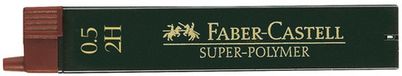Faber-Castell potloodstiftjes - Super-Polymer - 0,5mm - 2H - 12 stuks
