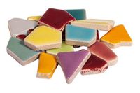 Rayher Fun Ceramica mozaïekmix, veelhoekig geglazuurde klei, regenboogkleurige mix om te knutselen, doos 500 g, 14863990, regenboog