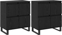 vidaXL Dressoir Zwart Eiken 60 x 35 x 70 cm