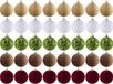 Unyqoos® Set van 40 Samt Christbaumkugeln – Dunkelrot, Weiß, Braun und Kaffeefarben