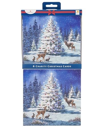 UK Greetings Multipack of 8 Christmas Cards for Him/Her/Friend - Decorated Tree Design
