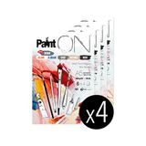 Clairefontaine 975409C - Gelijmd Blok PaintON Multi-technieken - 24 Vellen Multi-technieken Tekenpapier - Assortiment van 6 Kleuren x4 Vellen - A5 14,8x21 cm 250g - Pak van 4 Blokken